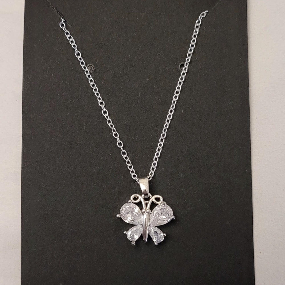 Cz butterfly necklace